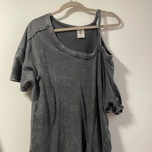 Free People distressed one shoulder tshirt